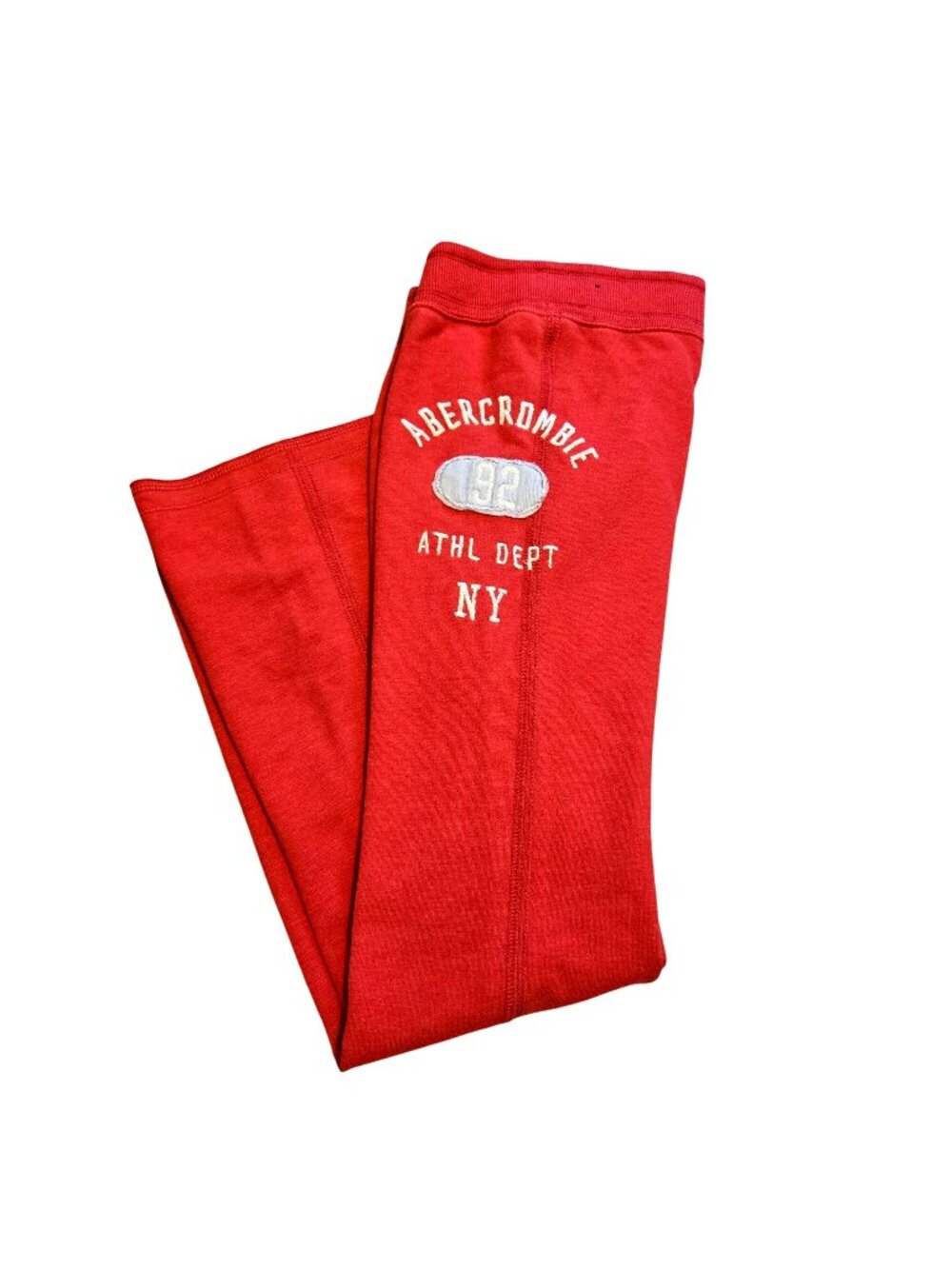 Abercrombie & Fitch Varsity Tomato Red Low Rise Flare Leg Drawstring Sweatpants